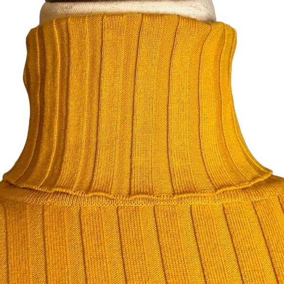 Zara Mustard Yellow‎ Cropped Ribbed Knit Turtleneck Sweater 3471/104/306 Small - Picture 5 of 12